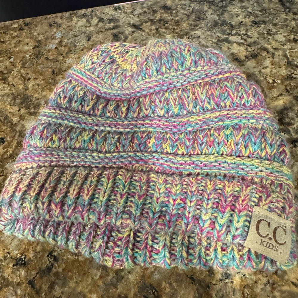 CC Boutique Red and Pink Knit Beanie